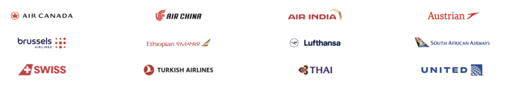 a group of logos of airliners